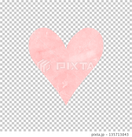 Pink Watercolor Heart Illustration Pink Watercolor Heart Illustration 135713843