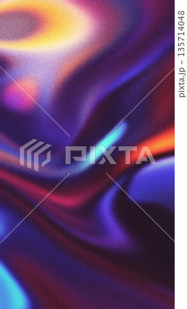 Abstract Liquid Gradient with Purple Blue Orange Yellow Colors for Modern Y2K, 2000s Style 135714048