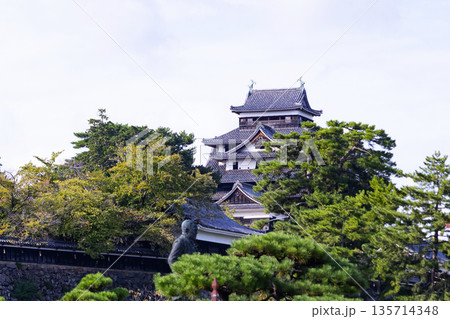 惣門橋通りから見た松江城 135714348