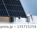 Solar panels with icy condition, green energy 135715258