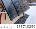 Solar panels with icy condition, green energy 135715259