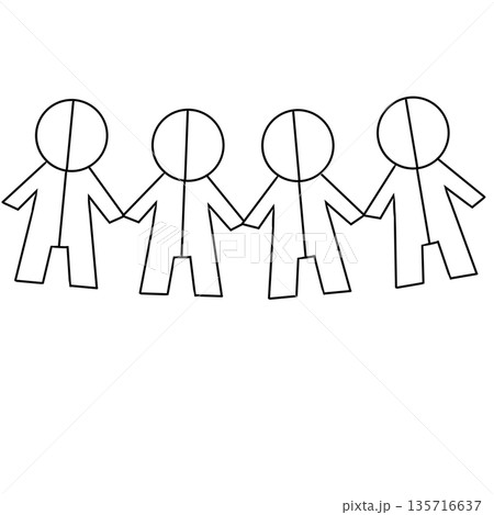 切り絵人型 切り絵人型 135716637