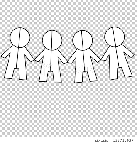 切り絵人型 切り絵人型 135716637