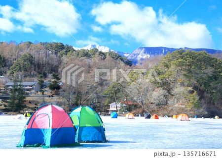 松原湖のワカサギ釣り 135716671