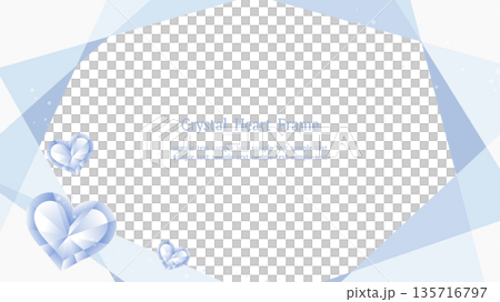 Crystal Heart Frame, White Base (Blue Gray), Vertical 16:9 135716797