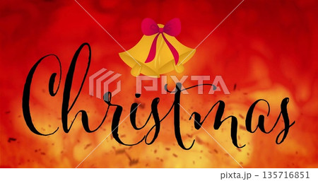 Image of christmas text over christmas decoration on red background Image of christmas text over christmas decoration on red background 135716851