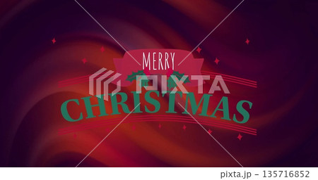 Image of merry christmas text over christmas decoration on red background Image of merry christmas text over christmas decoration on red background 135716852