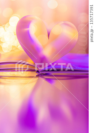 Soft pastel pink and purple Valentine Day heart shape with gold accents, panoramic banner, glowing bokeh lights, romantic love background, elegant holiday design Soft pastel pink and purple Valentine Day heart shape with gold accents, panoramic banner, glowing bokeh lights, romantic love background, elegant holiday design 135717391