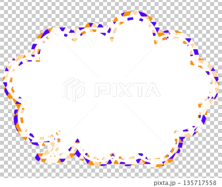 Stained glass style speech bubble, triangular pattern, rounded cloud shape Stained glass style speech bubble, triangular pattern, rounded cloud shape 135717558