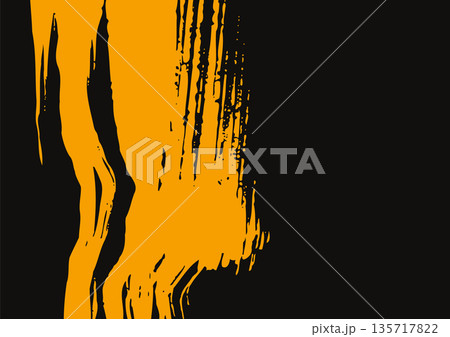 Japanese Yellow Ink Brush Stroke Vector Banner Japanese Yellow Ink Brush Stroke Vector Banner 135717822