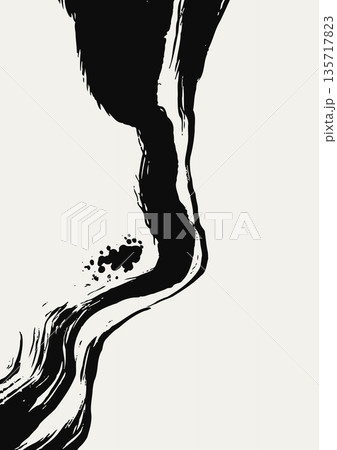 Japanese Ink Brush Stroke Vector Banner 135717823