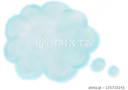手描きの雲の吹き出し 135718141