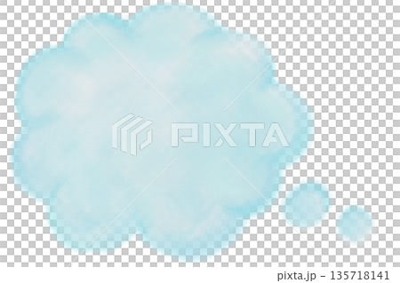 手描きの雲の吹き出し 135718141