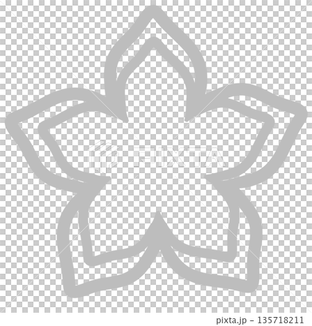 グレーの5枚の花弁の花のフレーム 135718211