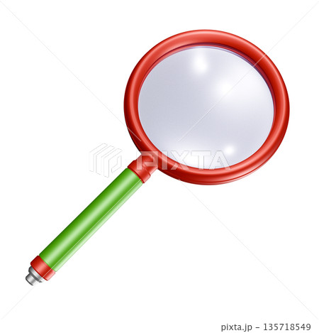 虫眼鏡　ルーペ　（検索イメージにも　Search）透過素材 135718549