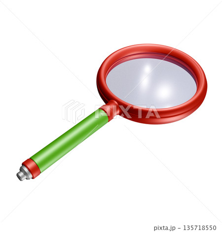 虫眼鏡　ルーペ　（検索イメージにも　Search）透過素材 135718550