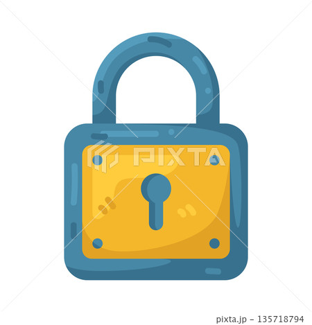 Illustration of padlock Illustration of padlock 135718794