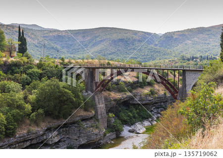 A picturesque Moraca bridge in Montenegro 135719062