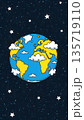 Cute Cartoon Earth Planet in Space Illustration Cute Cartoon Earth Planet in Space Illustration 135719110