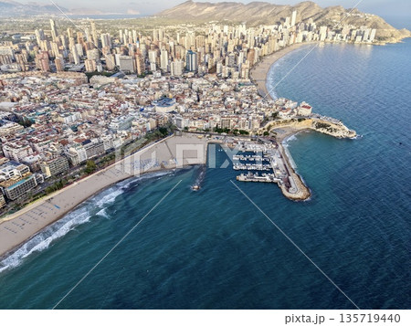 highdensity seaside neighborhood scene, overhead perspective of bustling coastal cityscape highdensity seaside neighborhood scene, overhead perspective of bustling coastal cityscape 135719440