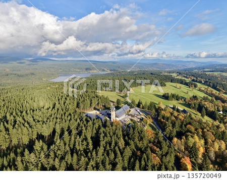 scenic rural landscape, peaceful farmland with scenic views, serene countryside with wooded and open areas 135720049