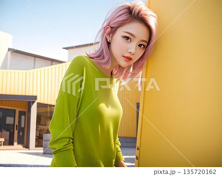 ポーズをとる女性 135720162