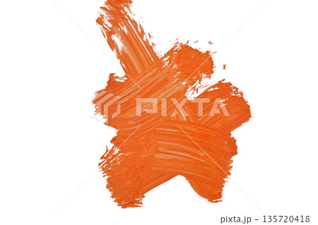 A spot of orange watercolor paint. 135720418