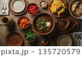Traditional Food Table Spread 4k ai High Resolution Food Photography 135720579