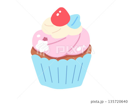 かわいいカップケーキのイラスト 135720640
