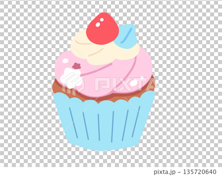 かわいいカップケーキのイラスト 135720640