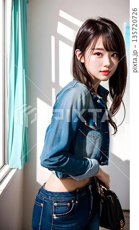 キャンパスに立つ女性 キャンパスに立つ女性 135720726