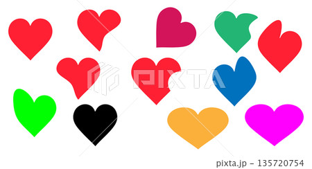 Colorful Hearts Collection Vibrant Love and Celebration Motif for Valentine and Positive Messaging. Colorful Hearts Collection Vibrant Love and Celebration Motif for Valentine and Positive Messaging. 135720754