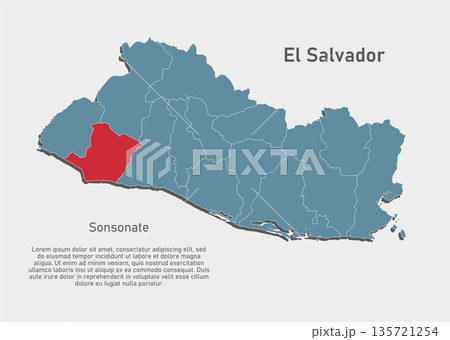 Vector map of El Salvador - Sonsonate Department Vector map of El Salvador - Sonsonate Department 135721254