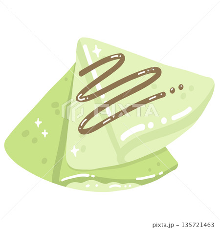 Matcha Crepe Illustration 135721463