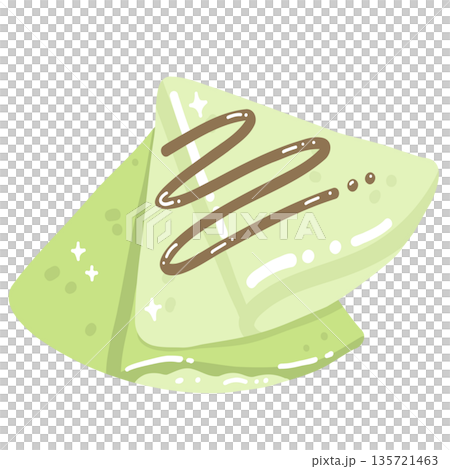 Matcha Crepe Illustration 135721463