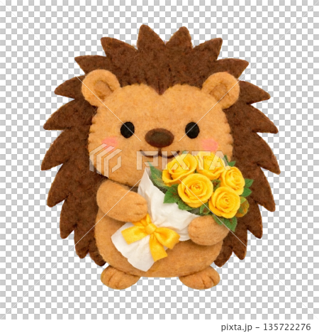 【父親節】豪豬手捧一束毛氈玫瑰花的插圖 【父親節】豪豬手捧一束毛氈玫瑰花的插圖 135722276