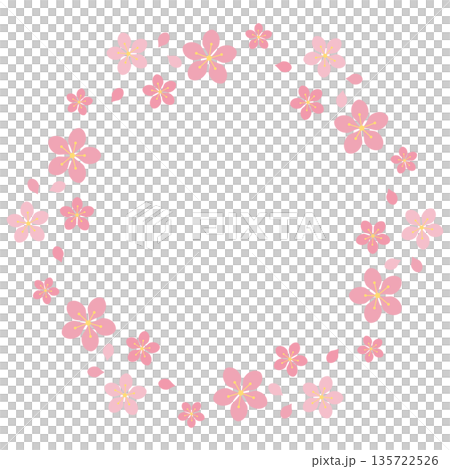 Cute cherry blossom hexagonal frame in pink 135722526