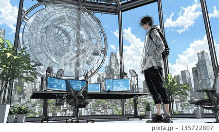 プライバシー・ポリシーやセキュリティー・ポリシーを表す堅牢な門と門番のイメージ