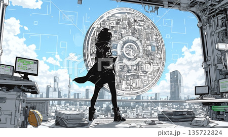 プライバシー・ポリシーやセキュリティー・ポリシーを表す堅牢な門と門番のイメージ