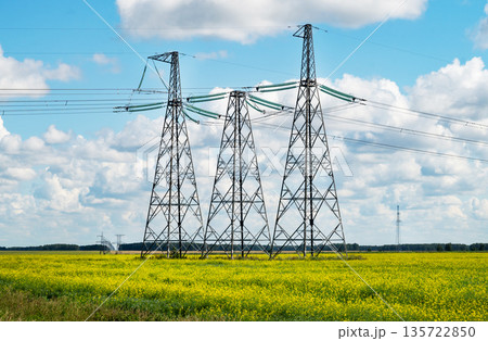 A shot of high voltage electric transmission tower, also known as electricity pylon. A shot of high voltage electric transmission tower, also known as electricity pylon. 135722850