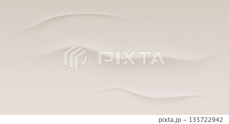 Nude gradient background with waves to create a trendy cover. Beige texture for web design. 135722942