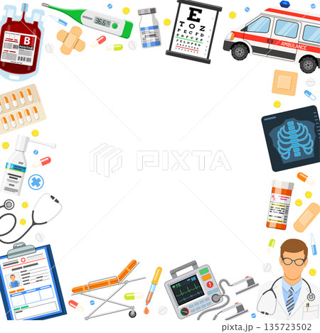 Medical Services Banner and Frame 135723502