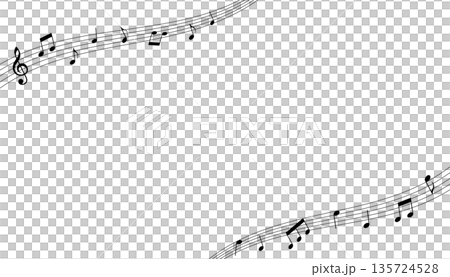 黑白音樂背景素材、樂譜與流動音符設計 135724528