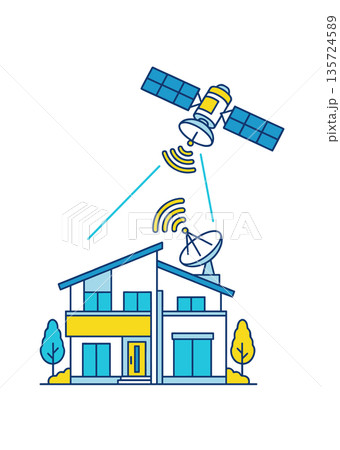 自宅に届く衛星インターネット通信 135724589