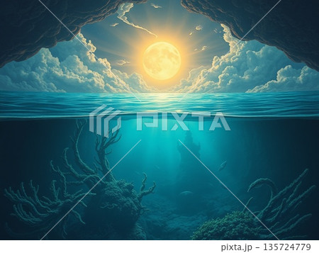 水中から見上げた空 135724779