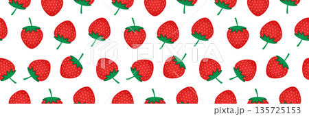 Strawberry seamless pattern. Fruit bg. Summer abstract design. Color wallpaper. Red cute healthy food. Summer background. Cartoon art. Vector illustration Strawberry seamless pattern. Fruit bg. Summer abstract design. Color wallpaper. Red cute healthy food. Summer background. Cartoon art. Vector illustration 135725153