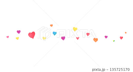 Valentines Day wave banner. Watercolor hand drawn heart. Women Day. Bright confetti falling on white background. Celebration bg. 8 March card. Wedding invitation border. Vector illustration Valentines Day wave banner. Watercolor hand drawn heart. Women Day. Bright confetti falling on white background. Celebration bg. 8 March card. Wedding invitation border. Vector illustration 135725170