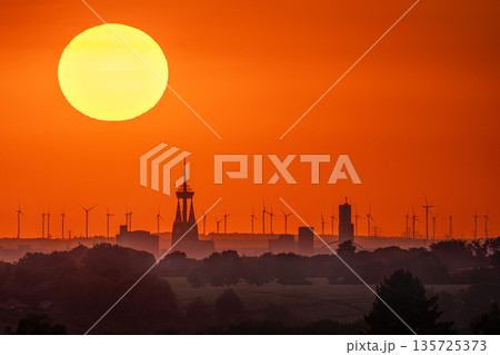 Cologne against sunset, North Rhine Westphalia, Germany Cologne against sunset, North Rhine Westphalia, Germany 135725373