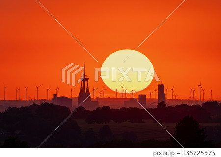 Cologne against sunset, North Rhine Westphalia, Germany Cologne against sunset, North Rhine Westphalia, Germany 135725375