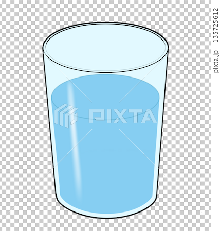一杯水的簡單插圖 一杯水的簡單插圖 135725612